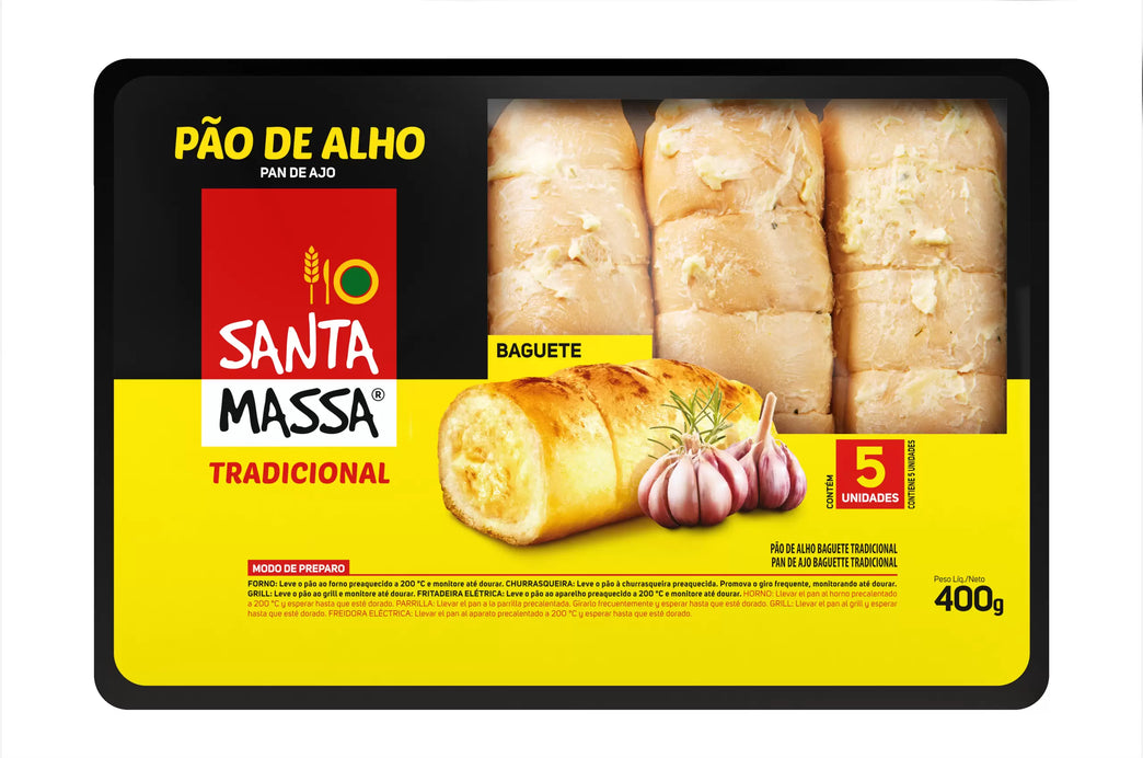 Santa massa pão de alho tradicional